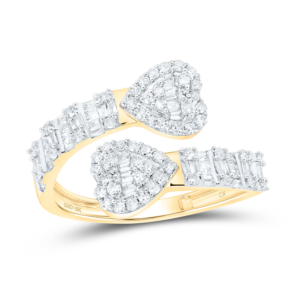 5/8 CTW-DIA CN HEART CUFF LADIES RING 7 Daisy Joyeria