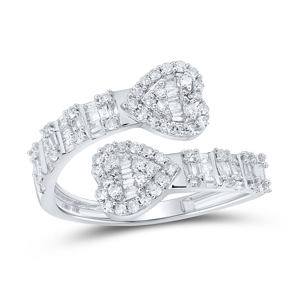 5/8 CTW-DIA CN HEART CUFF LADIES RING 7 Daisy Joyeria