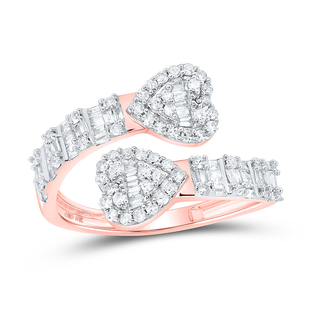 5/8 CTW-DIA CN HEART CUFF LADIES RING 7 Daisy Joyeria