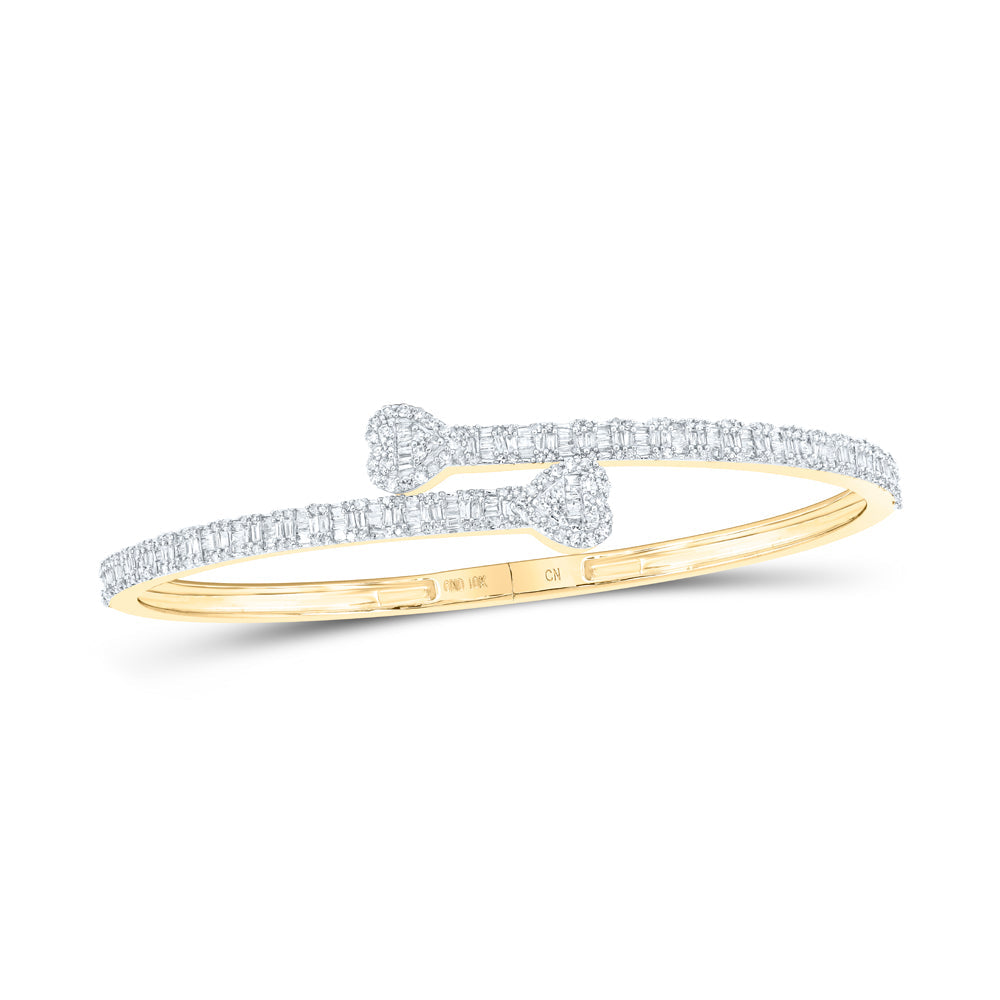 1 1/2CTW-NAT DIA CN HEART CUFF BANGLE (65X55MM) Daisy Joyeria