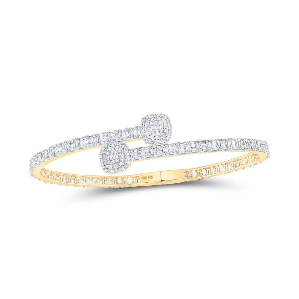 2 5/8CTW-NAT DIA CN CUSHION CUFF BANGLE (65X55MM) Daisy Joyeria