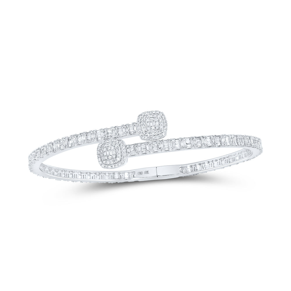 2 5/8CTW-NAT DIA CN CUSHION CUFF BANGLE (65X55MM) Daisy Joyeria