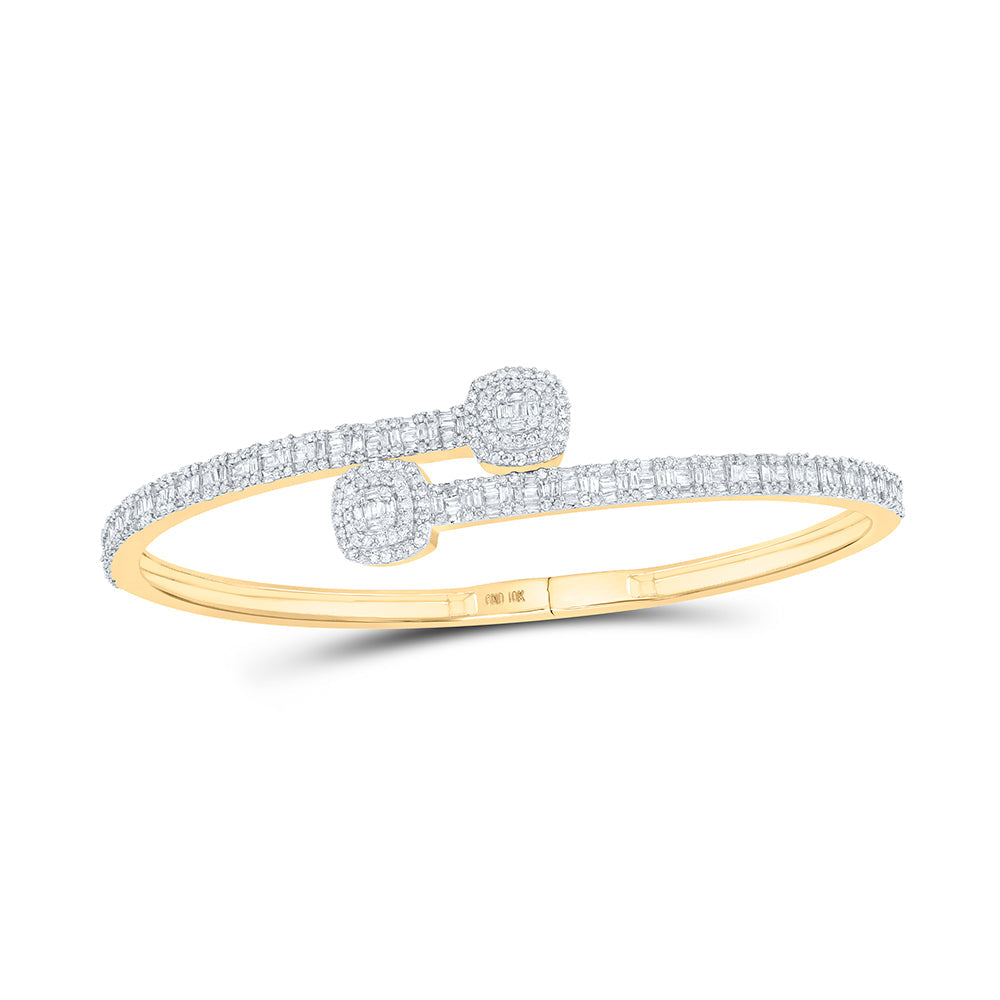 1 5/8CTW-NAT DIA CN CUSHION CUFF BANGLE (65X55MM) Daisy Joyeria