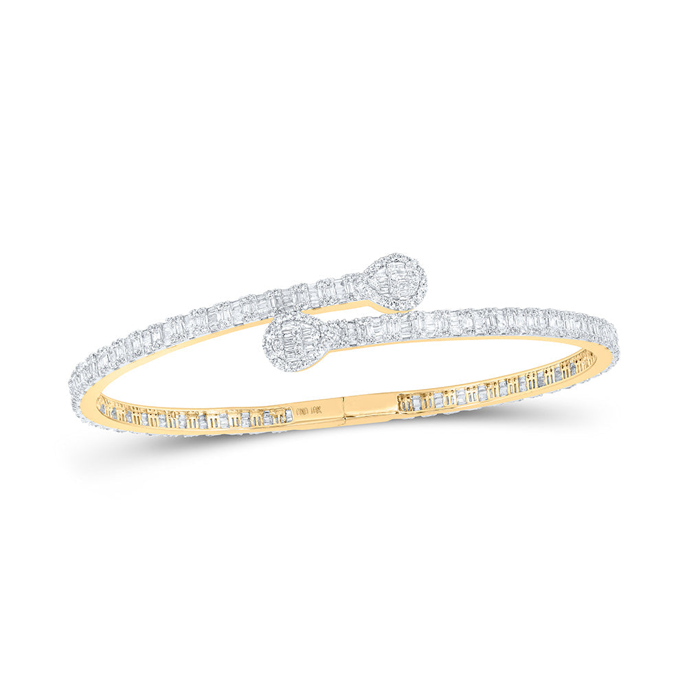 2 5/8CTW-DIA CN (16.00MM) PEAR CUFF BANGLE Daisy Joyeria
