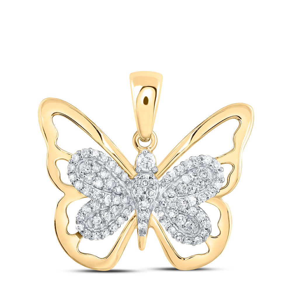 1/5CTW-DIA CN BUTTERFLY PENDANT Daisy Joyeria