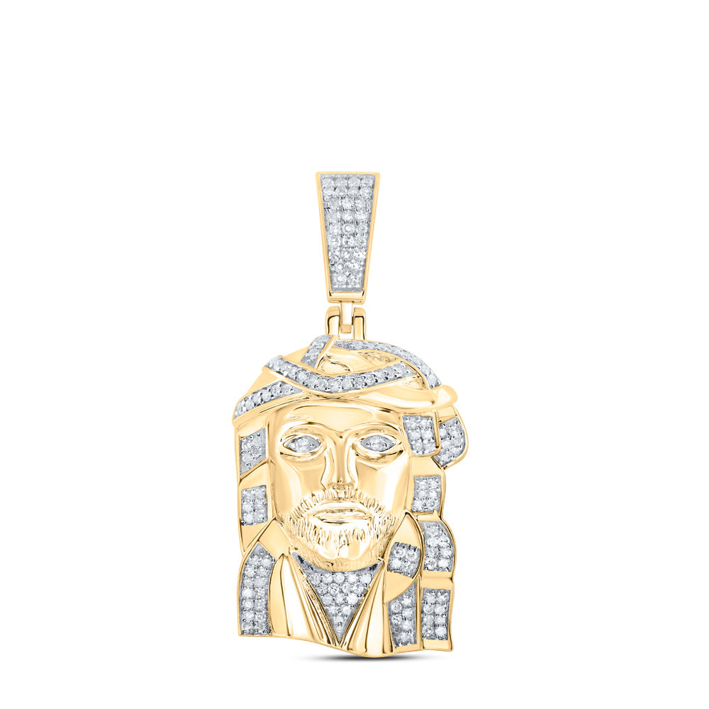 1/2CTW-DIA NK JESUS FACE MENS CHARM Daisy Joyeria