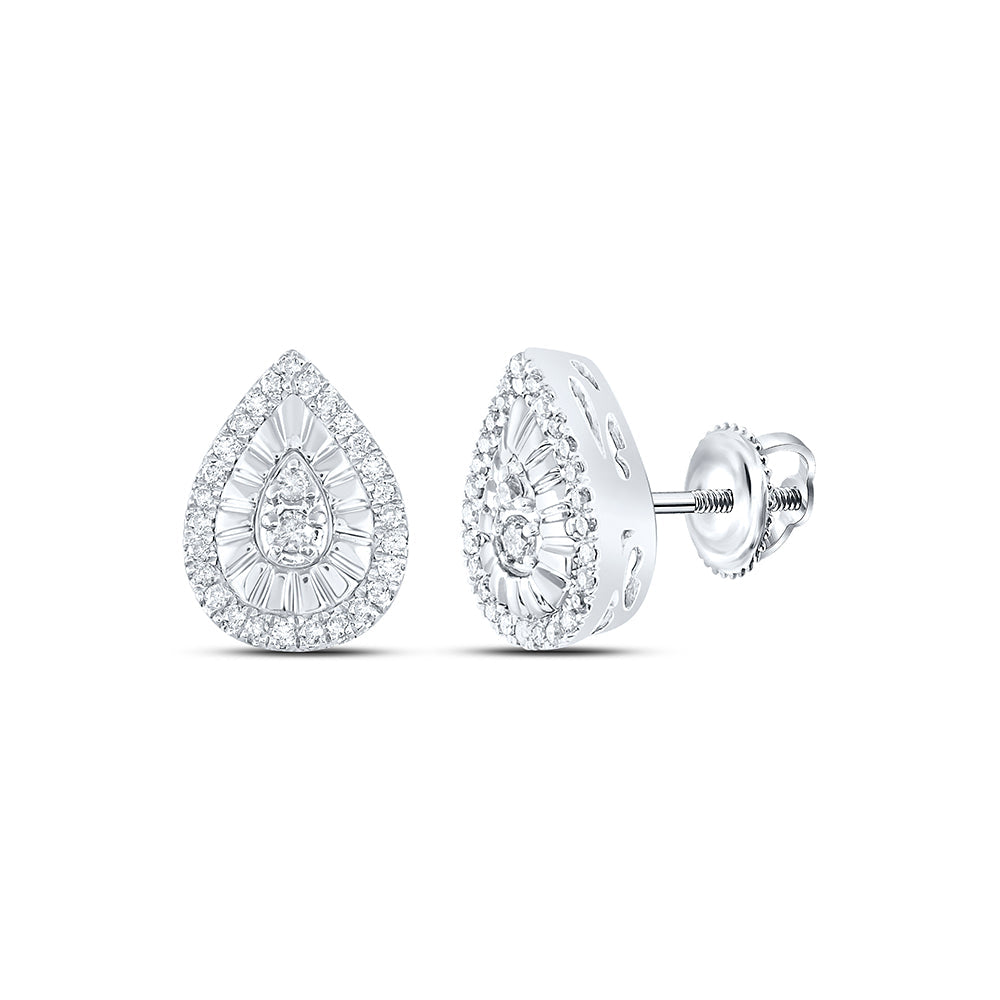 1/5CTW-NAT DIA P3 GIFT PEAR EARRING Daisy Joyeria