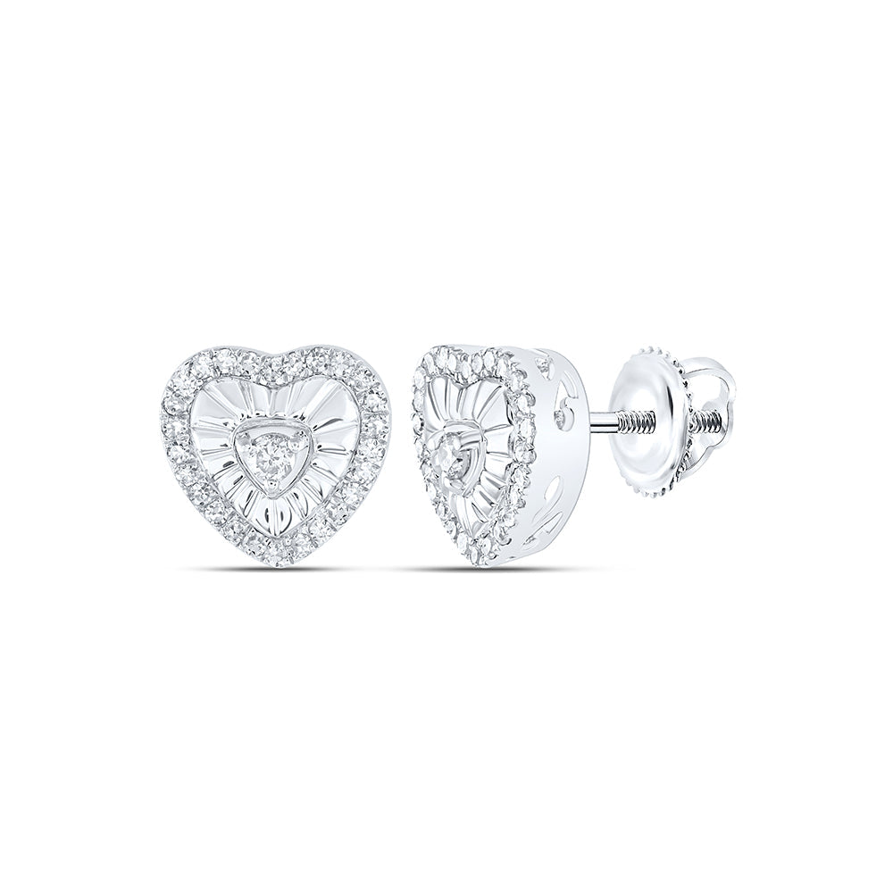 1/4 CTW-DIA P3 GIFT HEART EARRING Daisy Joyeria