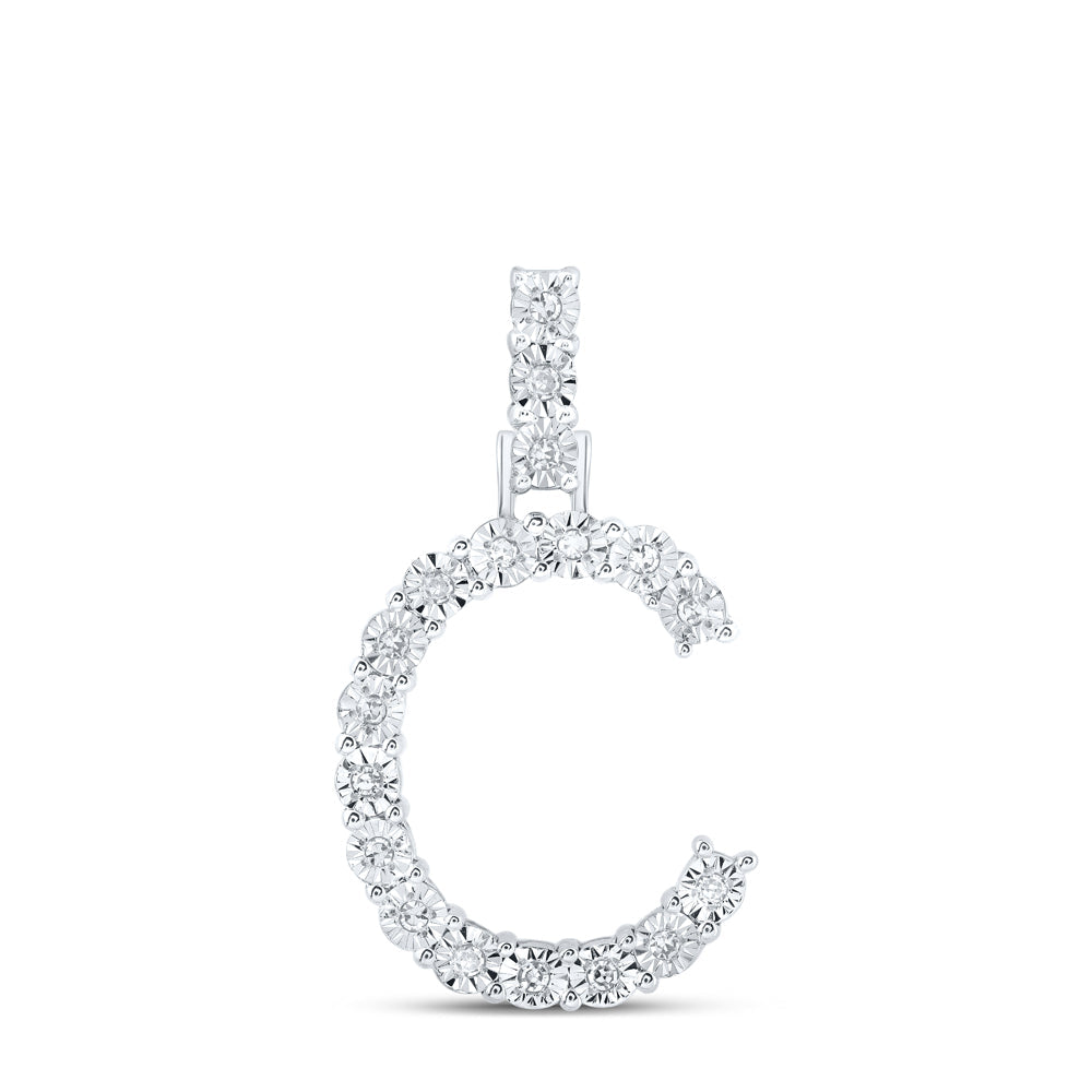1/10CTW-DIA NK INITIAL "C" PENDANT Daisy Joyeria