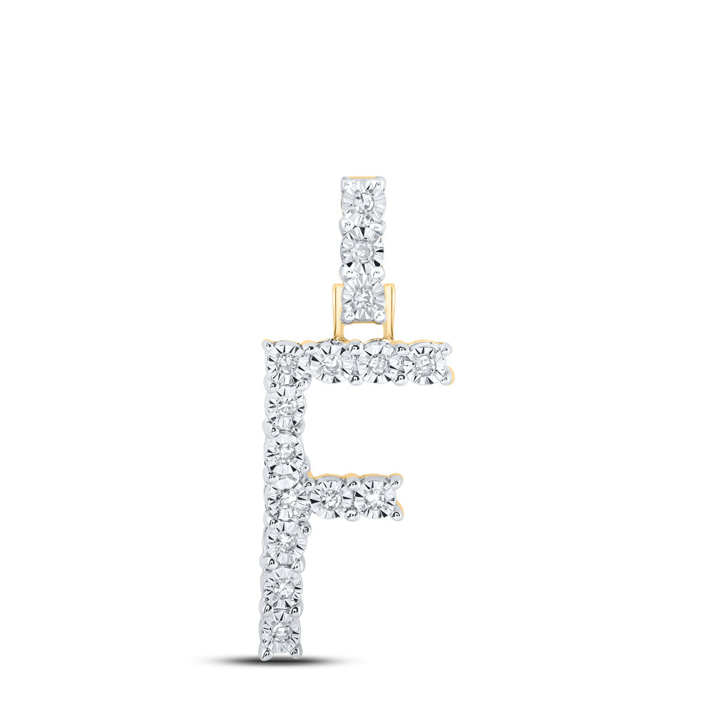 1/12CTW-DIA NK INITIAL "F" PENDANT Daisy Joyeria