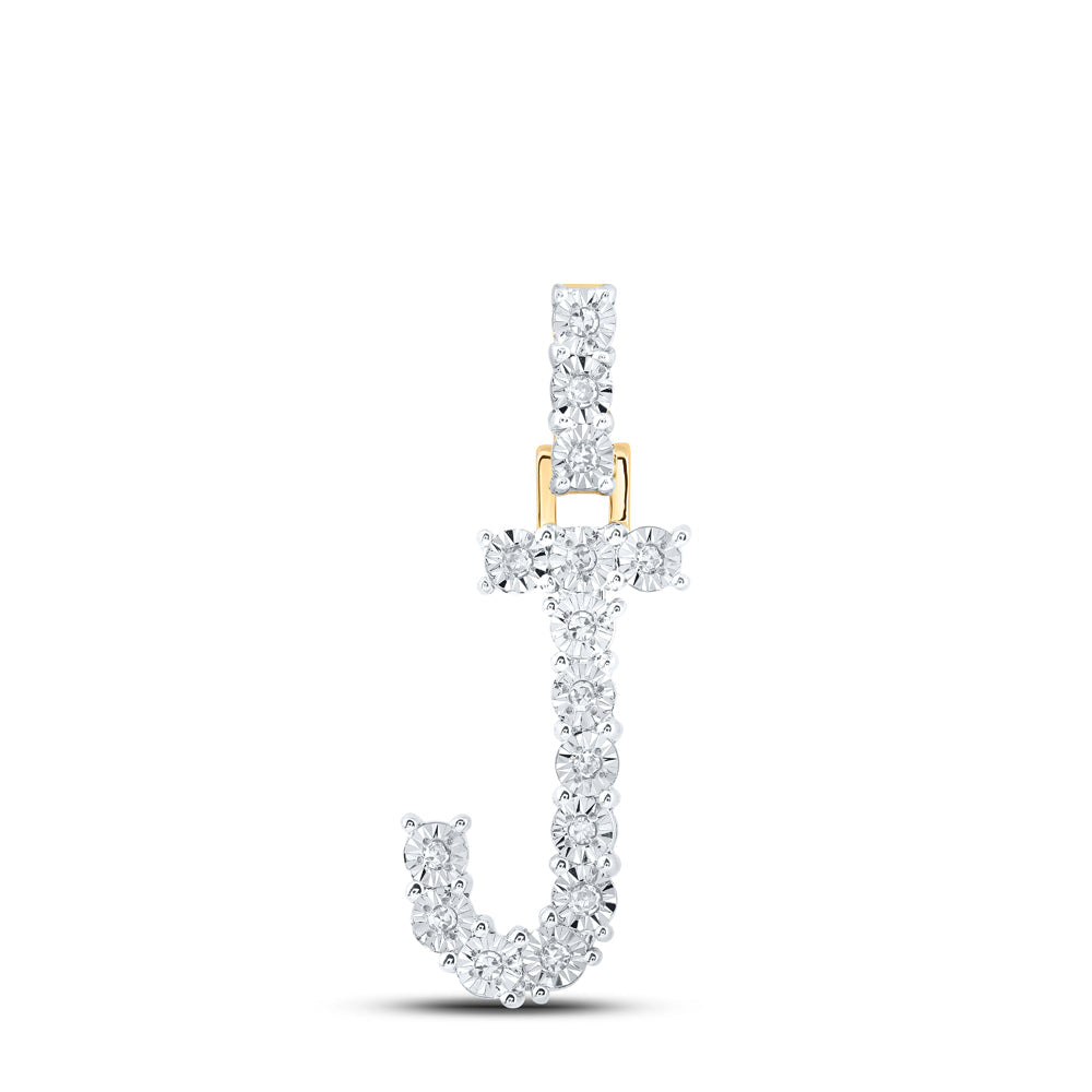 1/12CTW-DIA NK INITIAL "J" PENDANT Daisy Joyeria