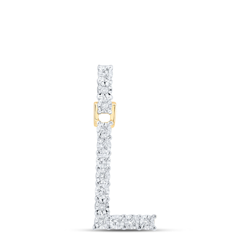 1/12CTW-DIA NK INITIAL "L" PENDANT Daisy Joyeria