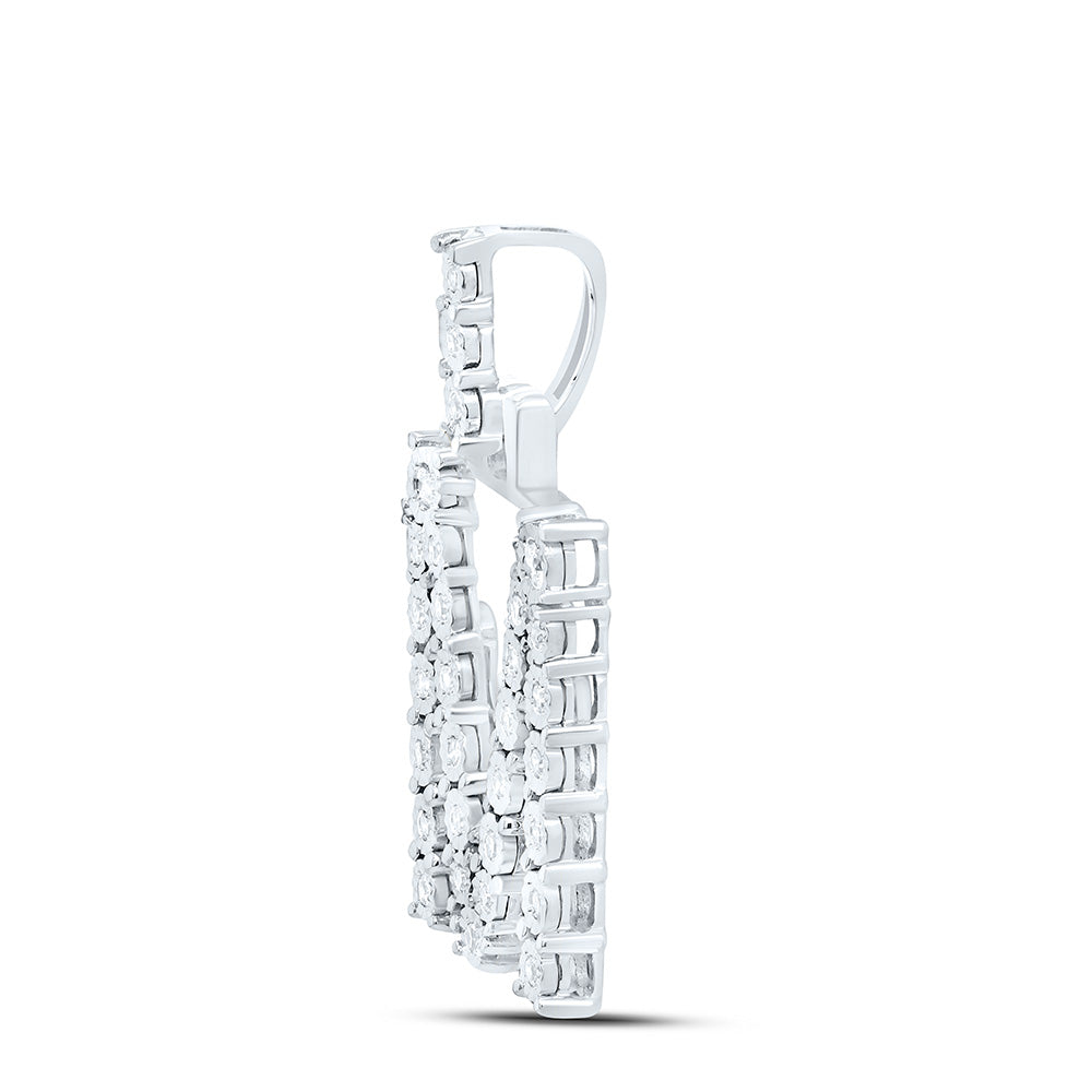 1/6CTW-DIA NK INITIAL "M" PENDANT Daisy Joyeria