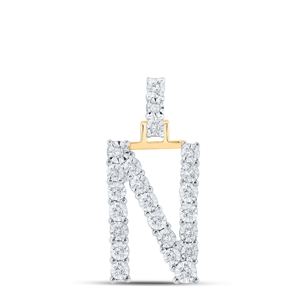 1/8CTW-DIA NK INITIAL "N" PENDANT Daisy Joyeria