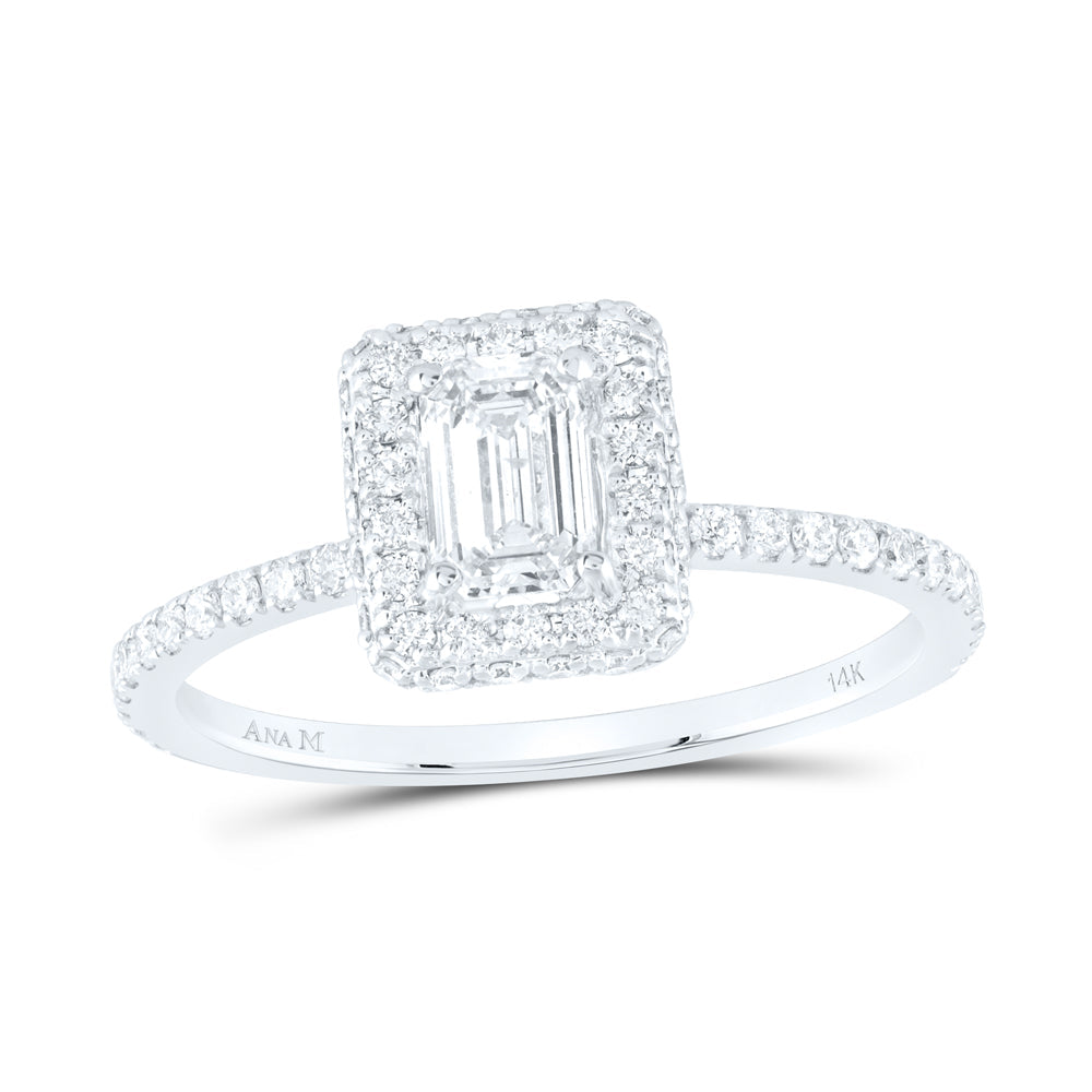 7/8CTW-NAT DIA ANA M 1/2CT-CEME SINGLE HALO ENGAGEMENT RING 7 Daisy Joyeria