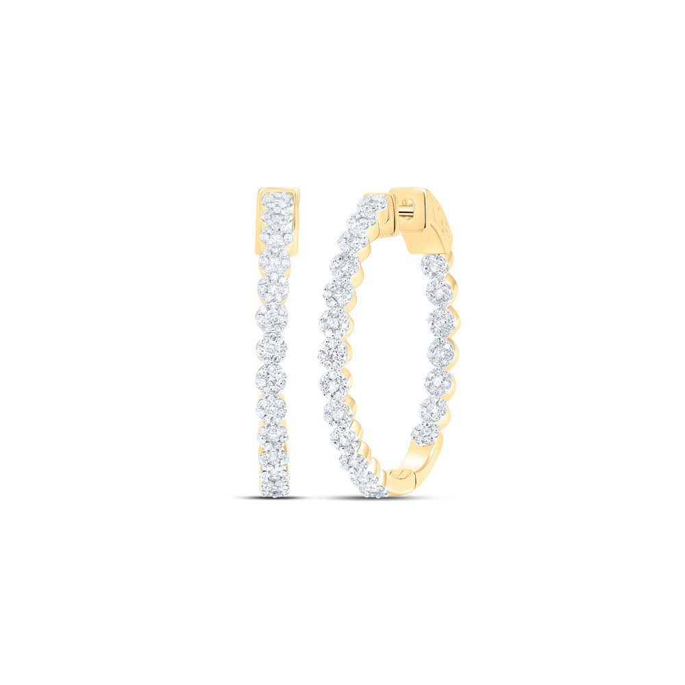 1CTW-NAT DIA NK HOOPS EARRING Daisy Joyeria