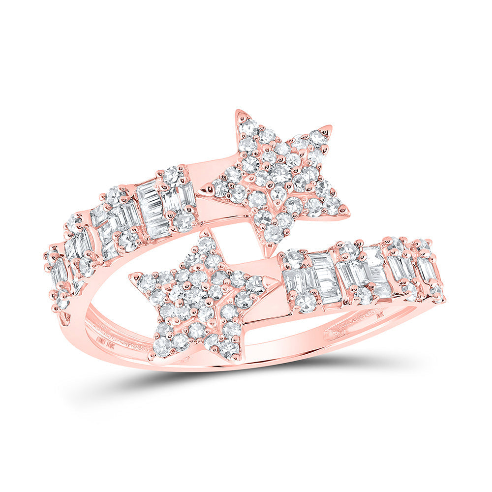 5/8CTW-NAT DIA NK STAR CUFF RING 7 Daisy Joyeria