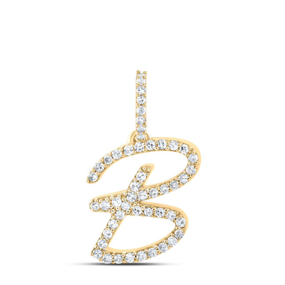 1/5CTW-NAT DIA NK INITIAL "B" PENDANT Daisy Joyeria