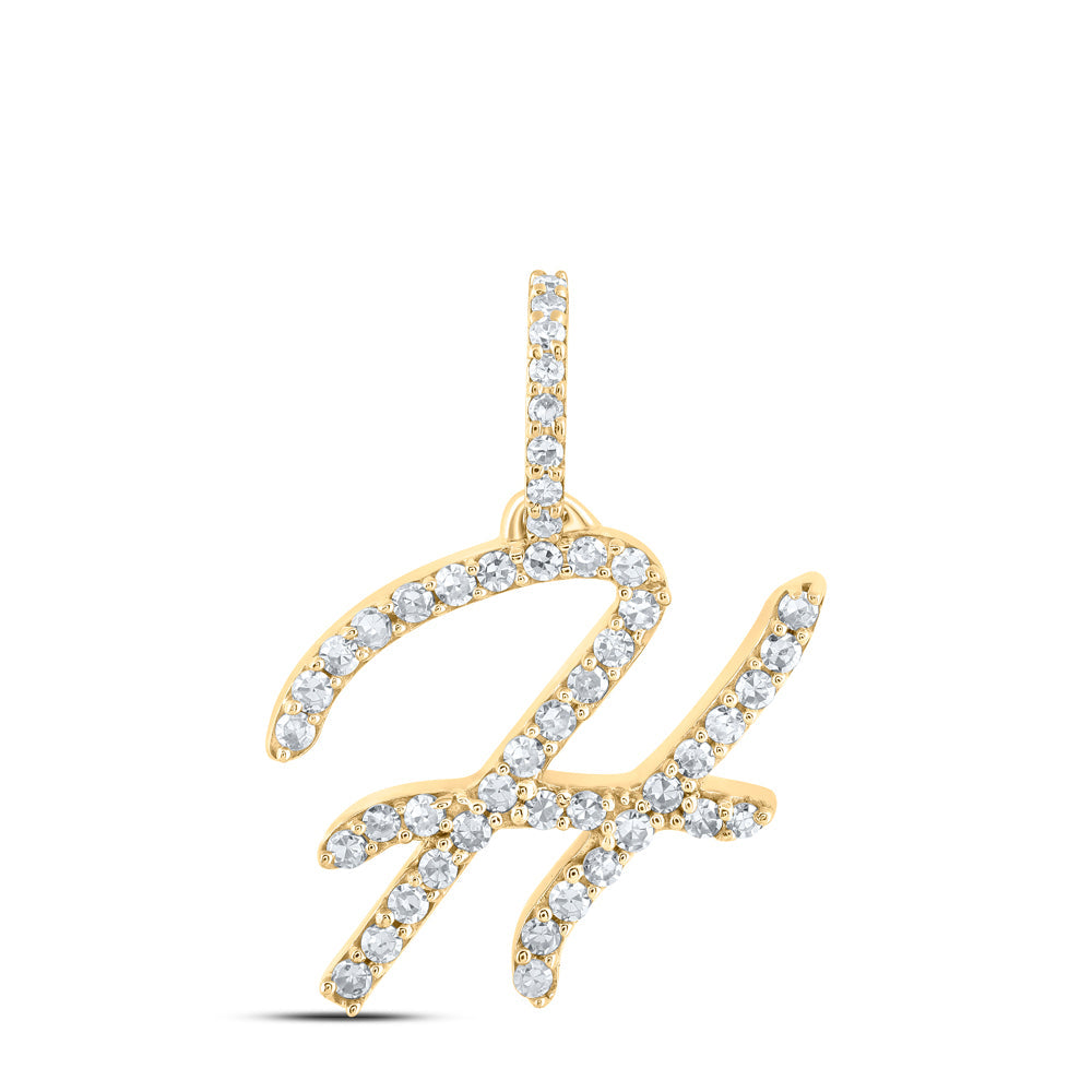 1/5CTW-NAT DIA NK INITIAL "H" PENDANT Daisy Joyeria