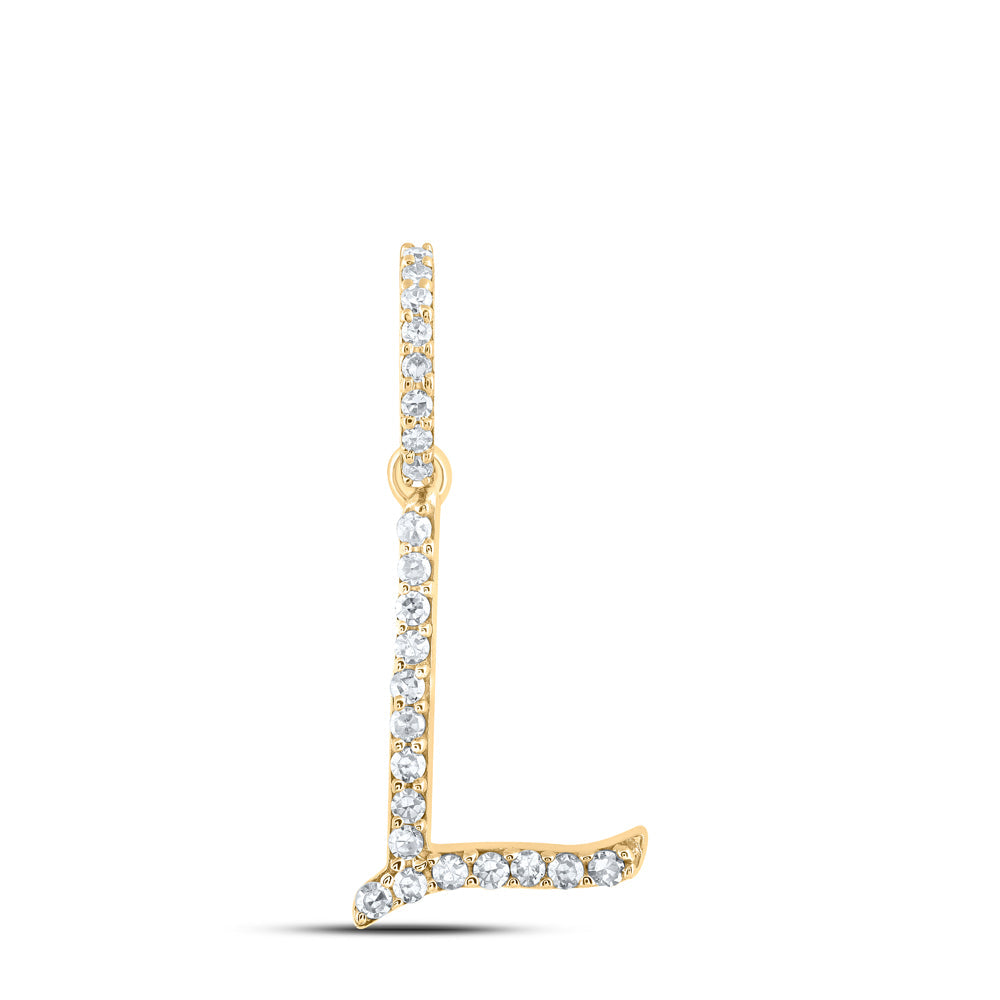 1/10CTW-NAT DIA NK INITIAL "L" PENDANT Daisy Joyeria