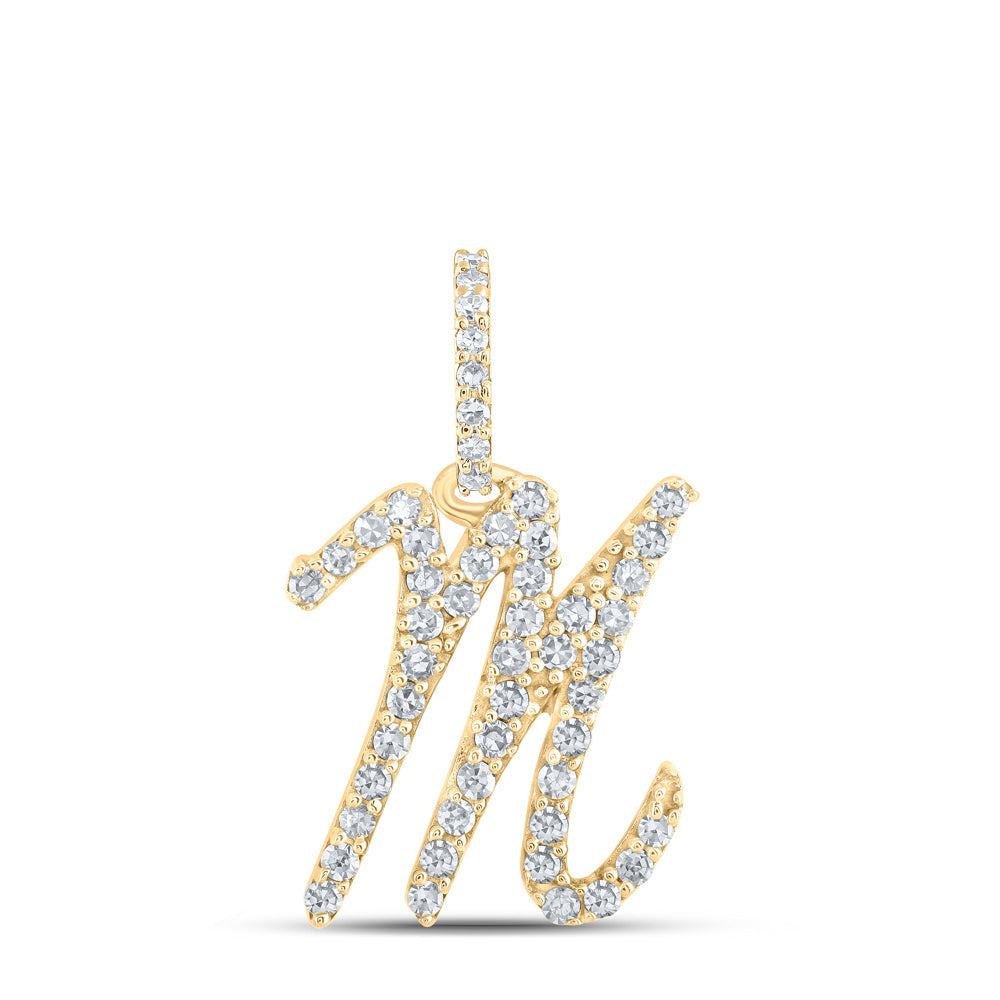 1/5CTW-NAT DIA NK INITIAL "M" PENDANT Daisy Joyeria