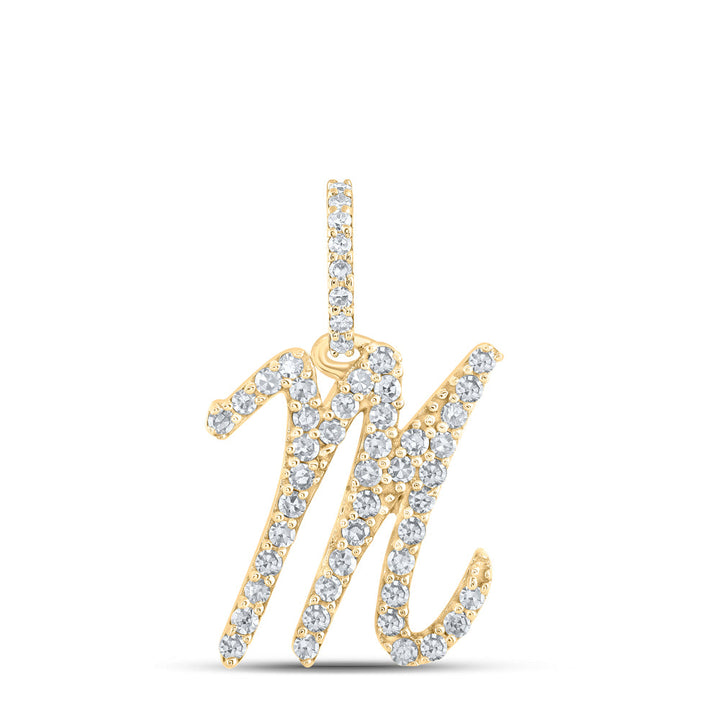 1/5CTW-NAT DIA NK INITIAL "M" PENDANT Daisy Joyeria