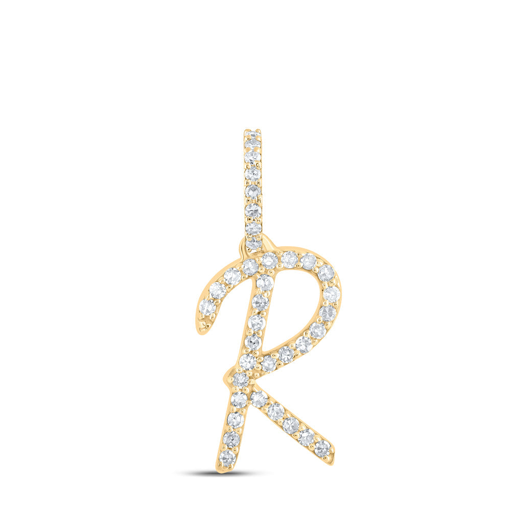 1/8CTW-NAT DIA NK INITIAL "R" PENDANT Daisy Joyeria