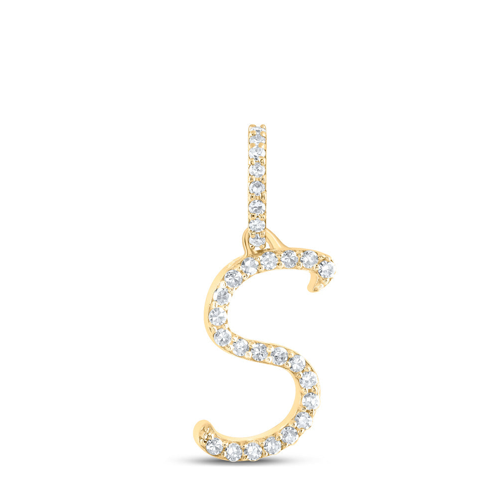 1/10CTW-NAT DIA NK INITIAL "S" PENDANT Daisy Joyeria