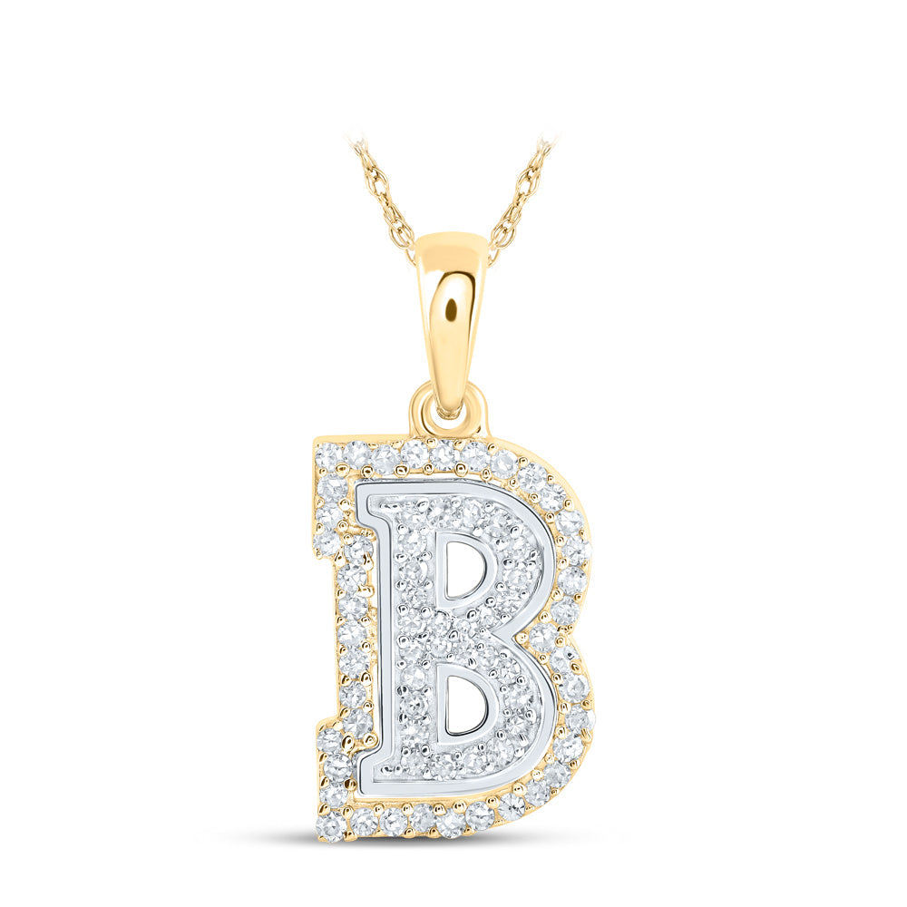 1/5CTW-NAT DIA NK INITIAL "B" PENDANT Daisy Joyeria