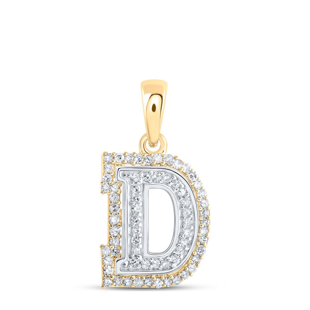 1/5CTW-NAT DIA NK INITIAL "D" PENDANT Daisy Joyeria