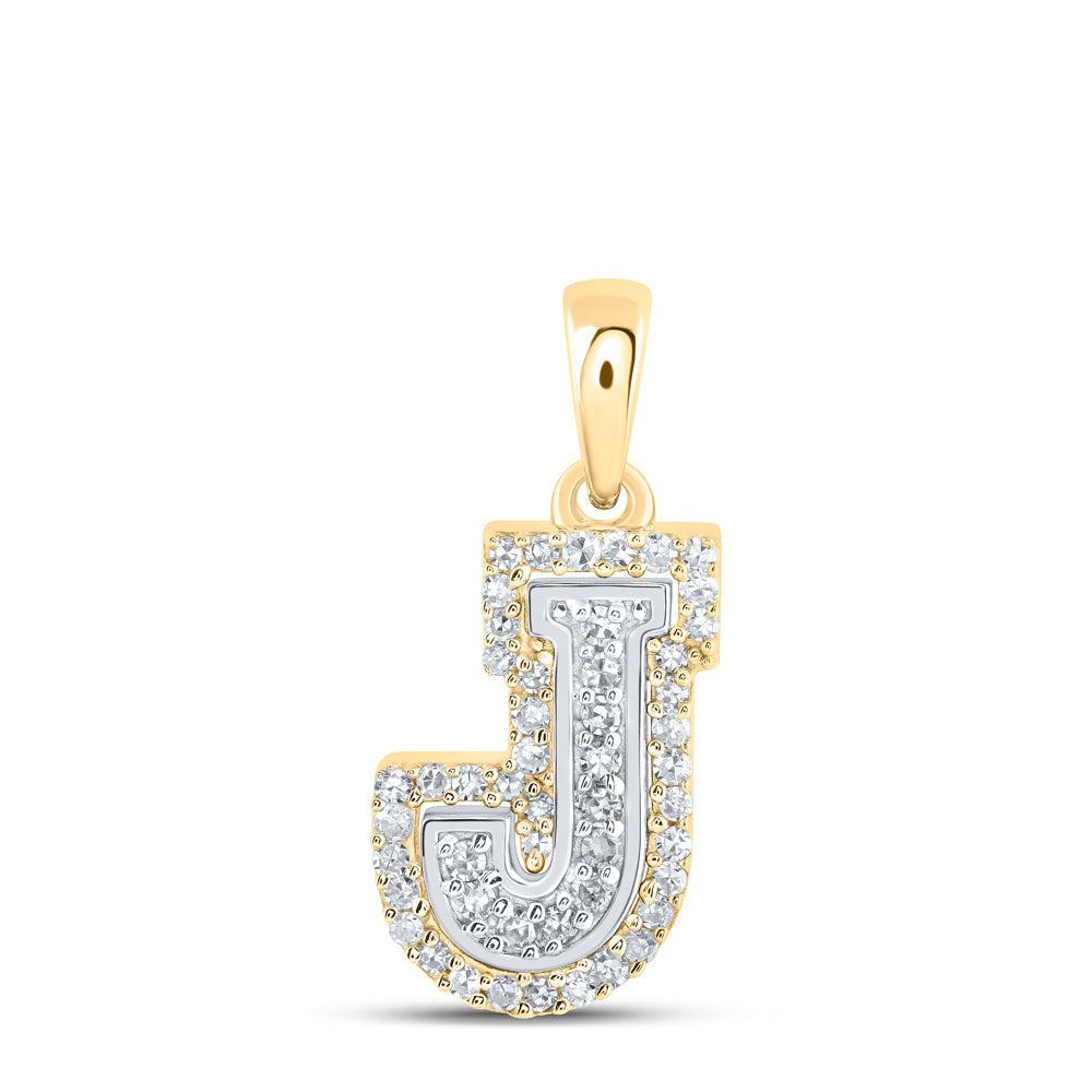 1/6CTW-NAT DIA NK INITIAL "J" PENDANT Daisy Joyeria