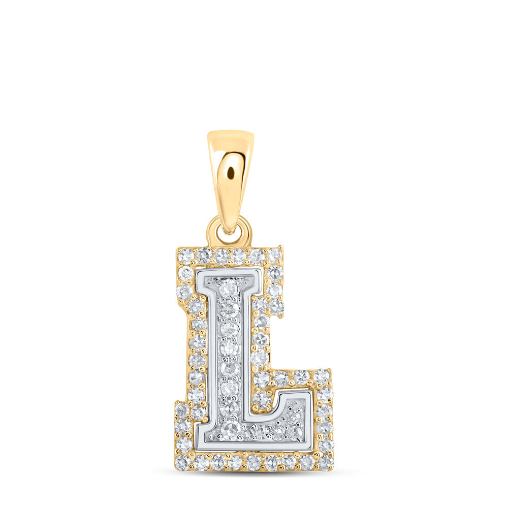 1/6CTW-NAT DIA NK INITIAL "L" PENDANT Daisy Joyeria