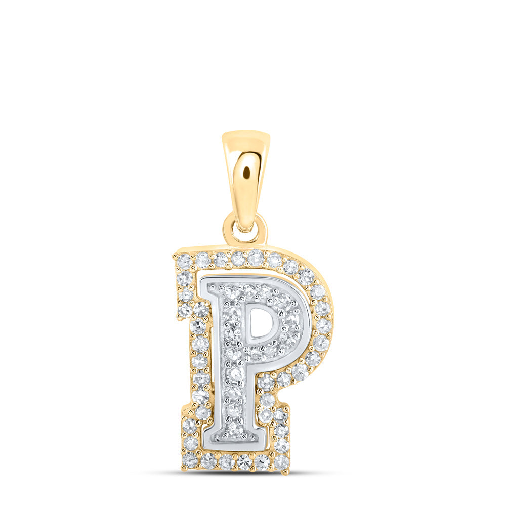 1/6CTW-NAT DIA NK INITIAL "P" PENDANT Daisy Joyeria