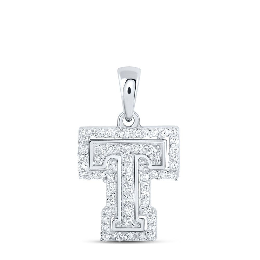 1/5CTW-NAT DIA NK INITIAL "T" PENDANT Daisy Joyeria