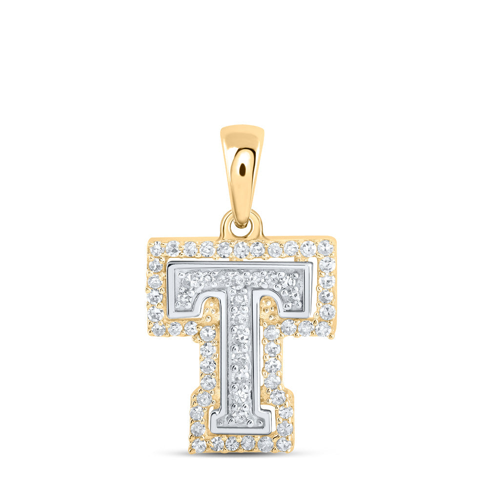 1/5CTW-NAT DIA NK INITIAL "T" PENDANT Daisy Joyeria