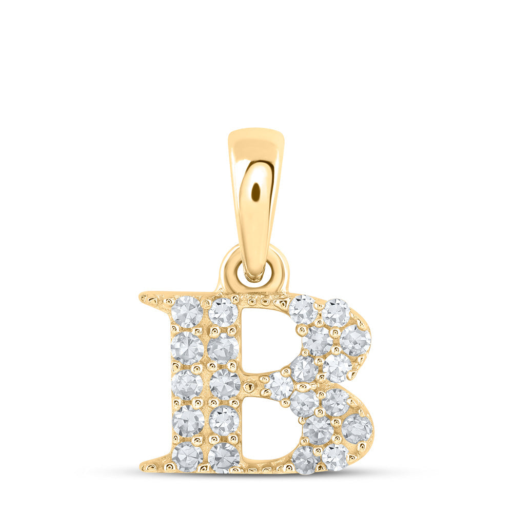 1/10CTW-NAT DIA NK INITIAL "B" PENDANT Daisy Joyeria