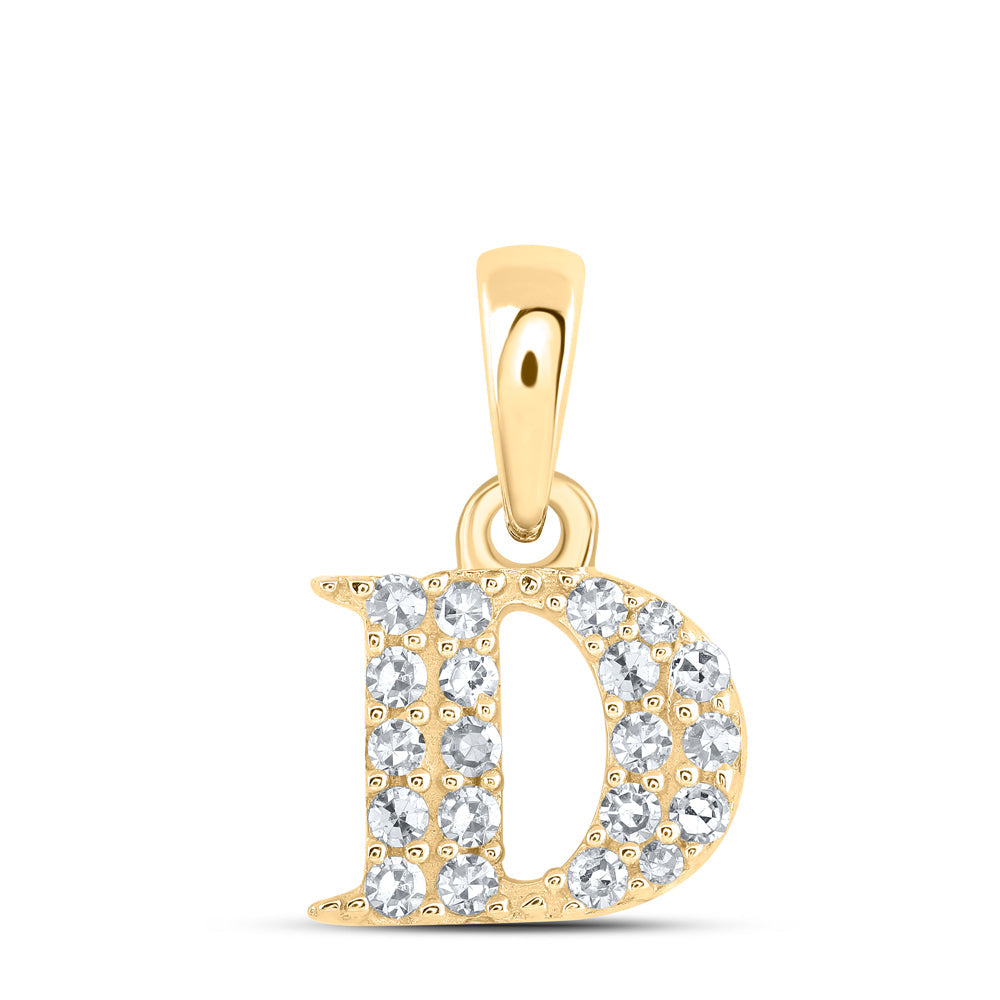 1/10CTW-NAT DIA NK INITIAL "D" PENDANT Daisy Joyeria