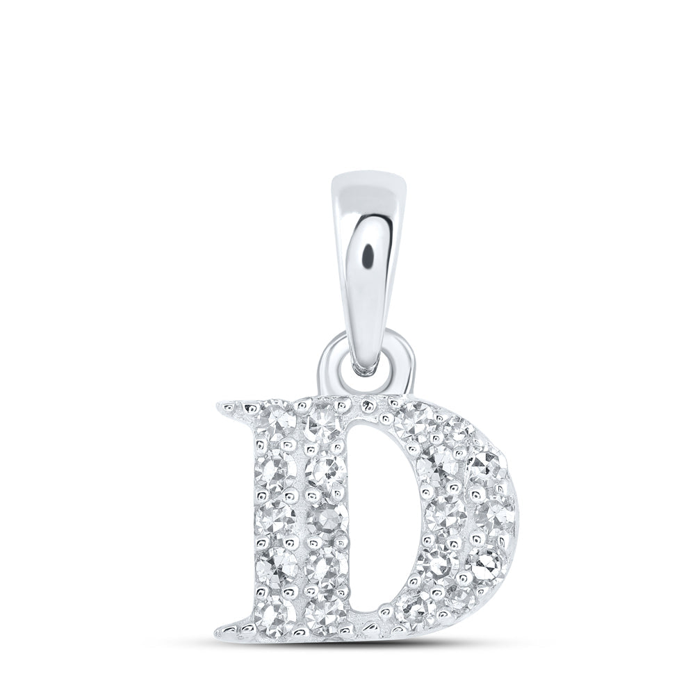 1/10CTW-NAT DIA NK INITIAL "D" PENDANT Daisy Joyeria