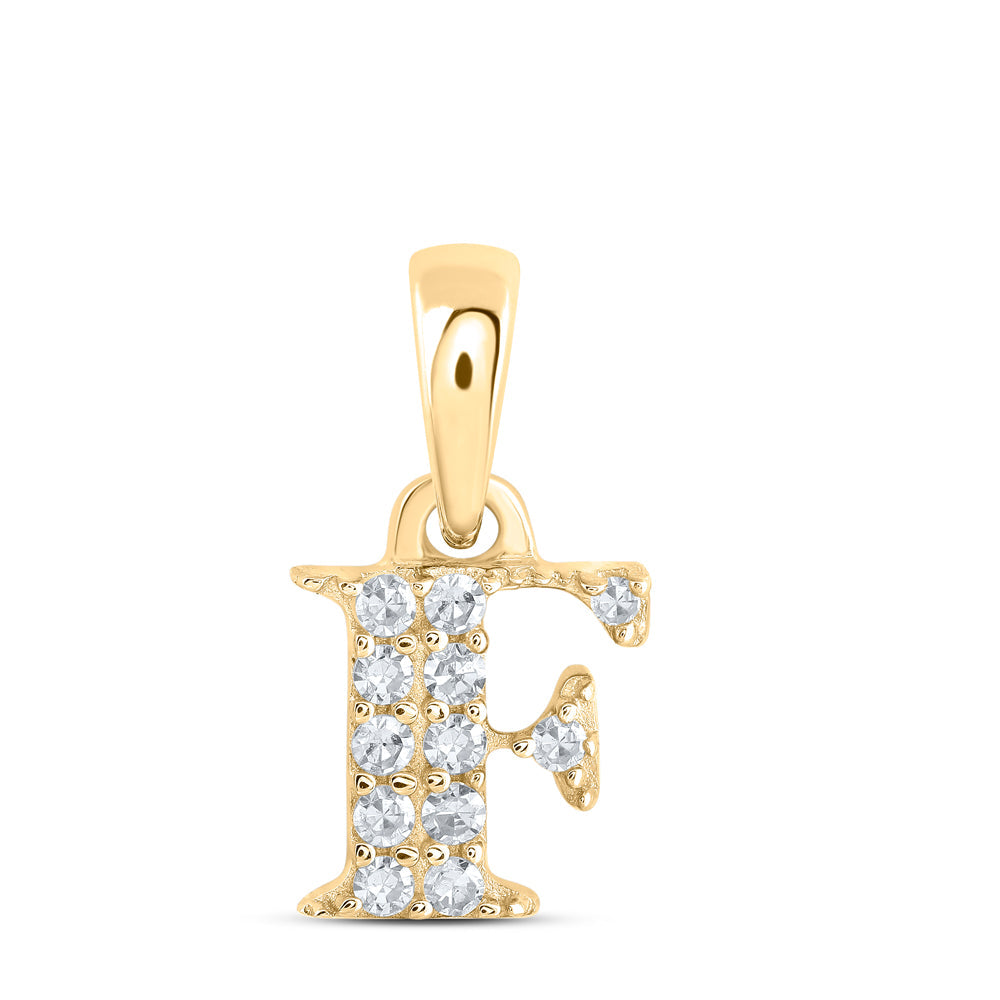 1/20CTW-NAT DIA NK INITIAL "F" PENDANT Daisy Joyeria