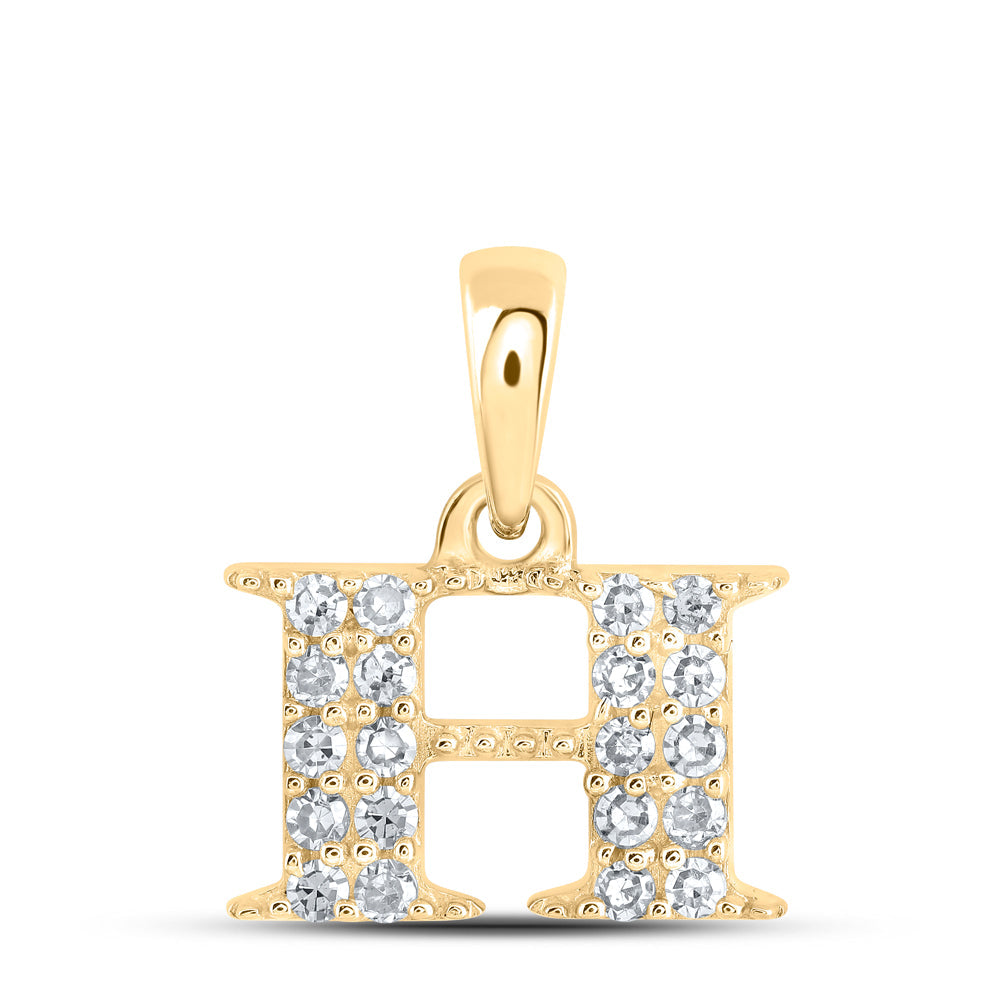 1/10CTW-NAT DIA NK INITIAL "H" PENDANT Daisy Joyeria
