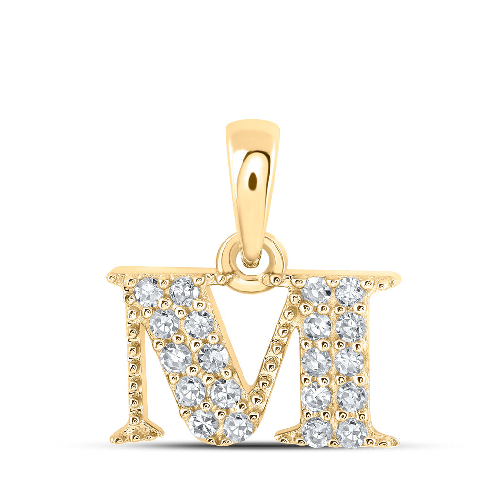 1/10CTW-NAT DIA NK INITIAL "M" PENDANT Daisy Joyeria