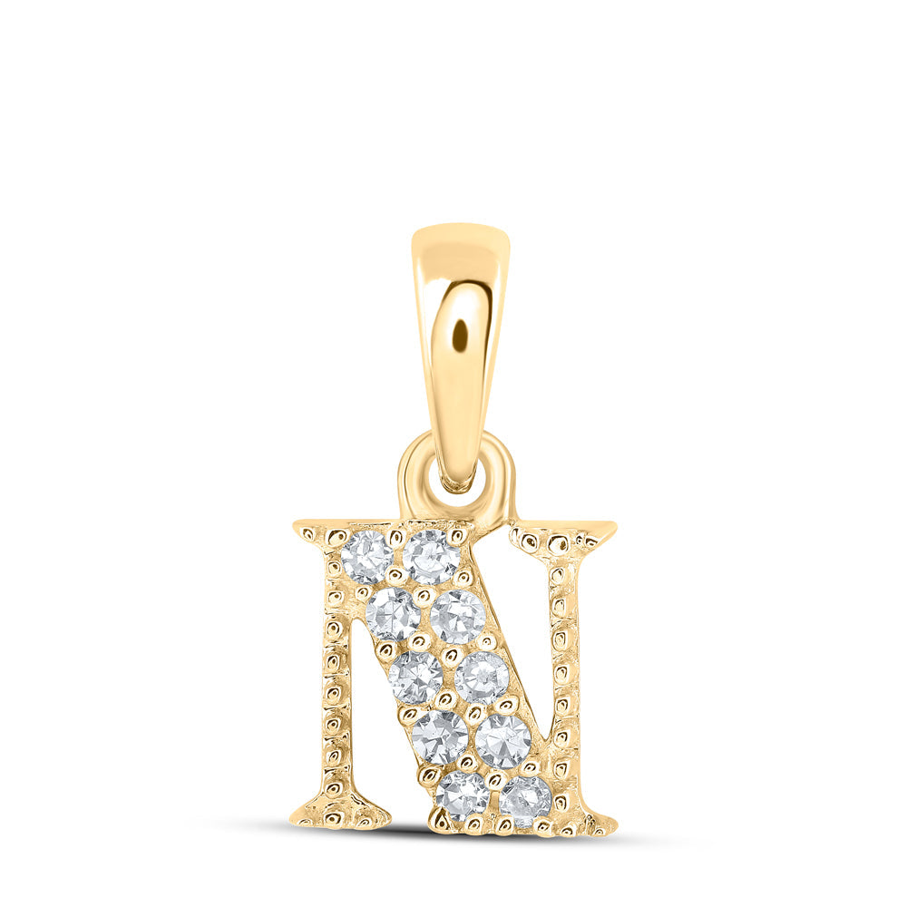 1/20CTW-NAT DIA NK INITIAL "N" PENDANT Daisy Joyeria