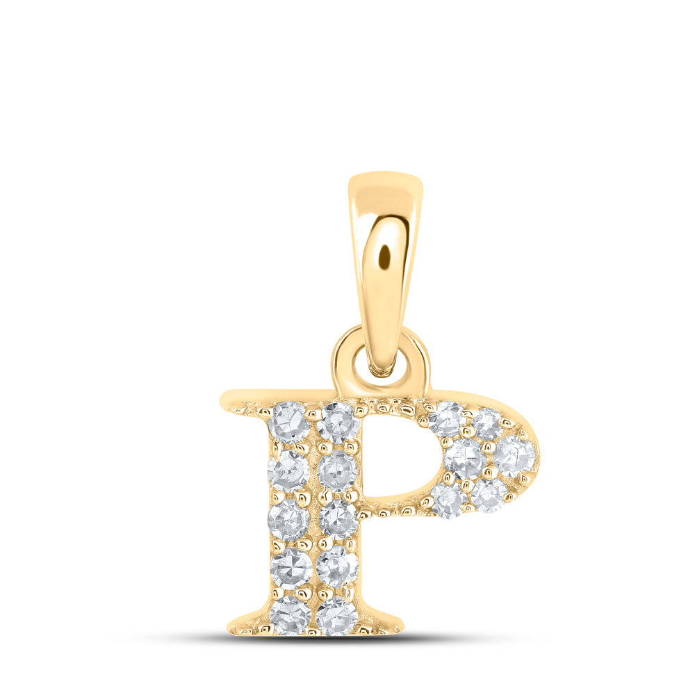 1/10CTW-NAT DIA NK INITIAL "P" PENDANT Daisy Joyeria