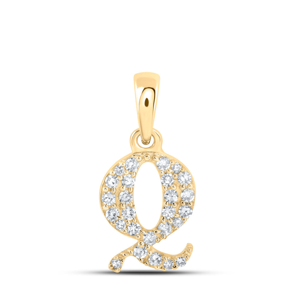 1/10CTW-NAT DIA NK INITIAL "Q" PENDANT Daisy Joyeria