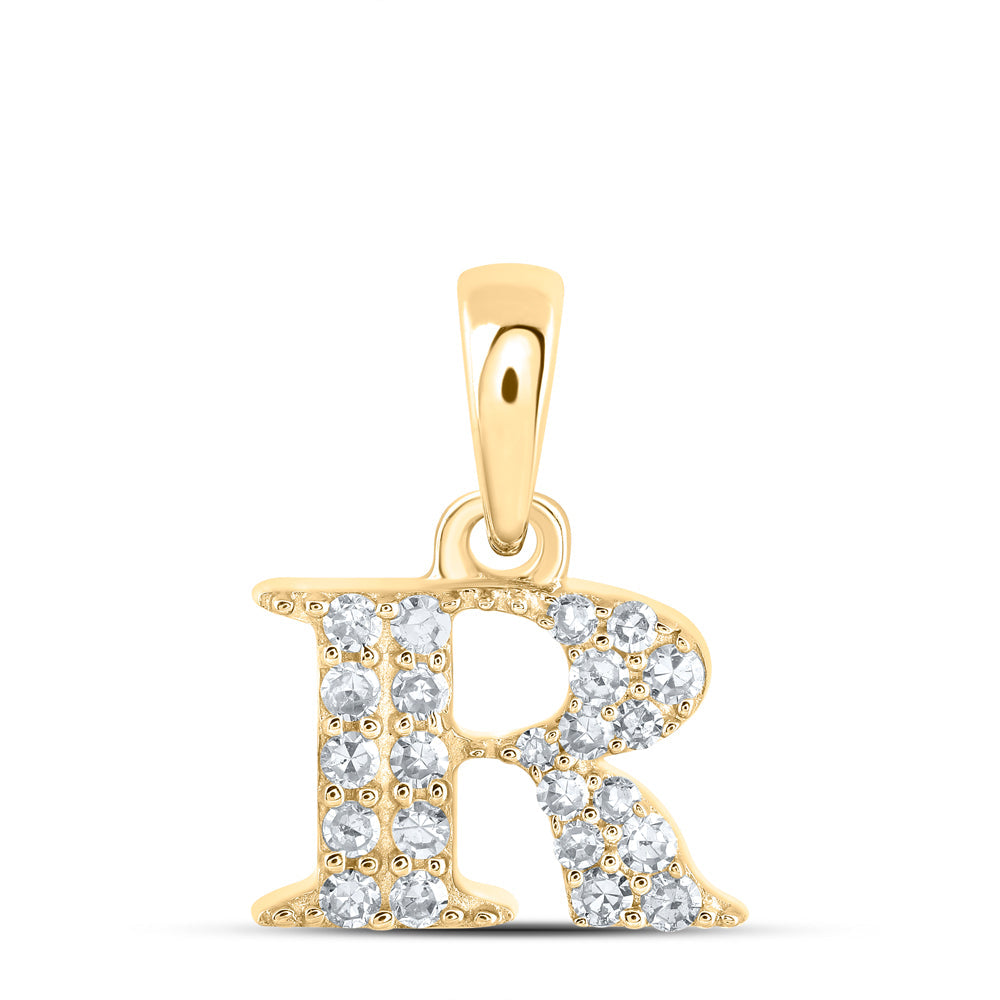 1/10CTW-NAT DIA NK INITIAL "R" PENDANT Daisy Joyeria