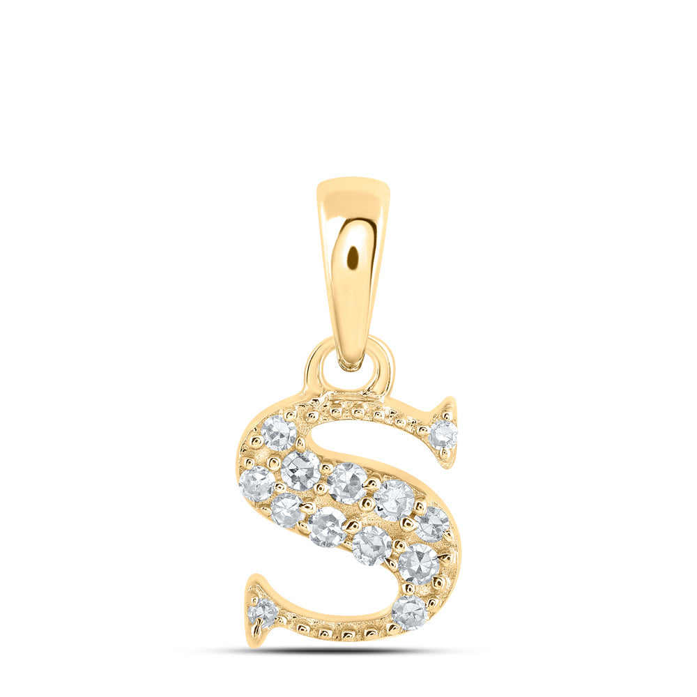1/20CTW-NAT DIA NK INITIAL "S" PENDANT Daisy Joyeria