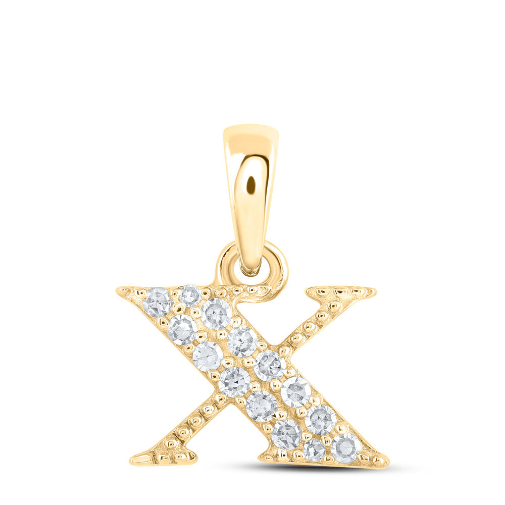 1/12CTW-NAT DIA NK INITIAL "X" PENDANT Daisy Joyeria