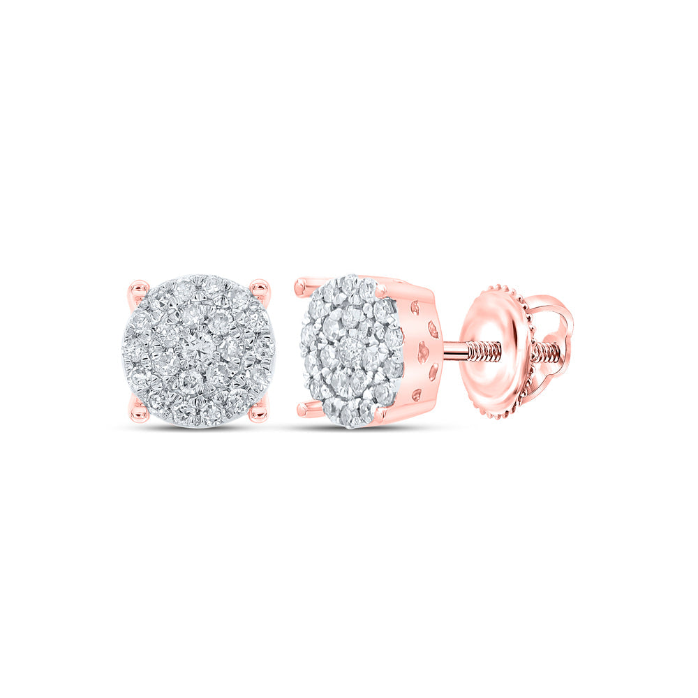 1/4CTW-NAT DIA NK FASHION ROUND EARRING Daisy Joyeria