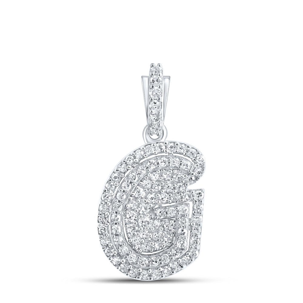 1/5CTW-DIA CN INITIAL "G" PENDANT Daisy Joyeria