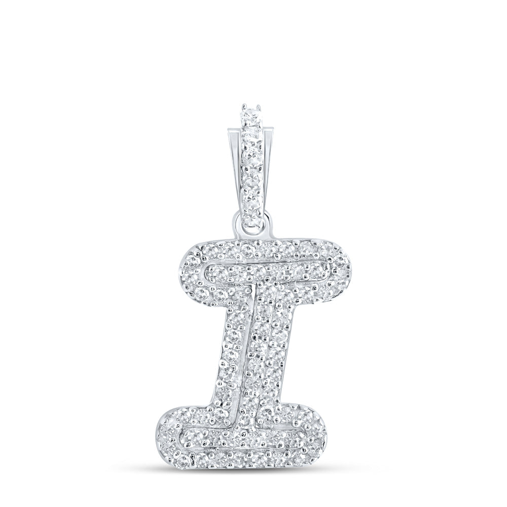 1/6CTW-DIA CN INITIAL "I" PENDANT Daisy Joyeria